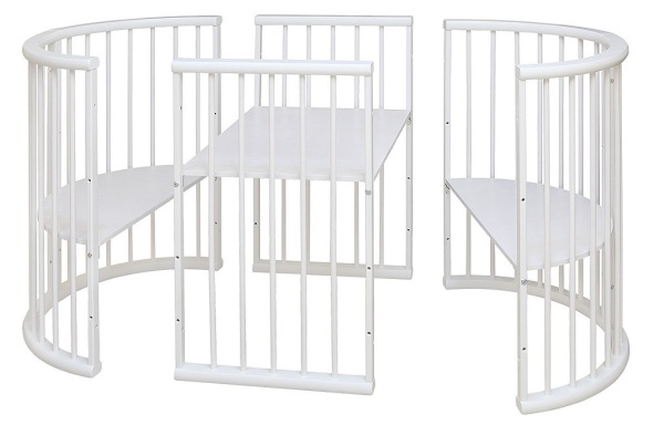 Детская Кровать-Трансформер Массив+МДФ Белая Малыш/Разные Цвета Ш-1270 х В-875 мм