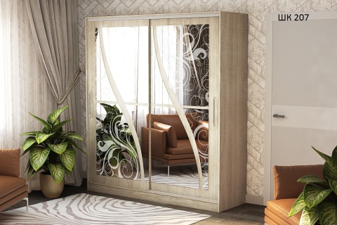 Шкаф-Купе Барселона №207 Разные Цвета (Д-1500/1700/2000 х  В-2200 х Г-600 мм)