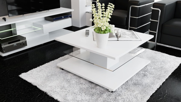 Стол Журнальный «Diamond» Тип 1 Белый Глянец/Ш-800× Д-800 × В-400 мм